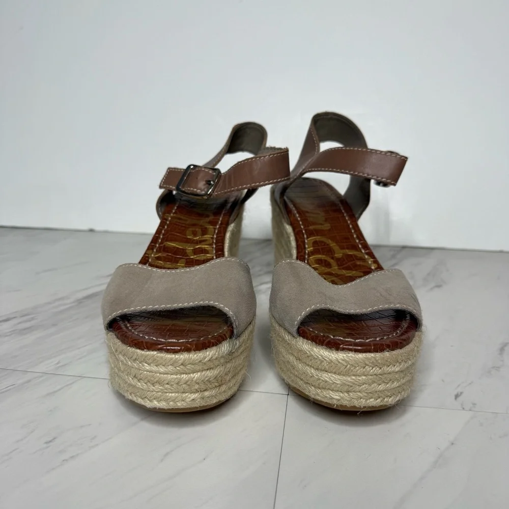 Sam Edelman Dimitree Gray Suede Espadrille Wedge Sandal 10M